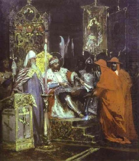 Henryk Siemiradzki Prince Alexander Nevsky Receiving Papal Legates oil painting picture